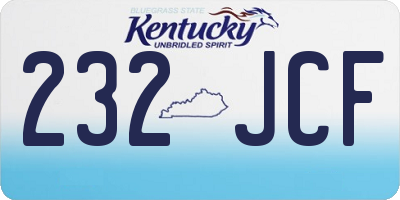 KY license plate 232JCF