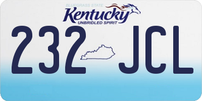 KY license plate 232JCL