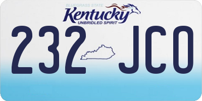 KY license plate 232JCO