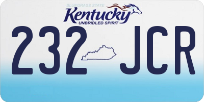 KY license plate 232JCR