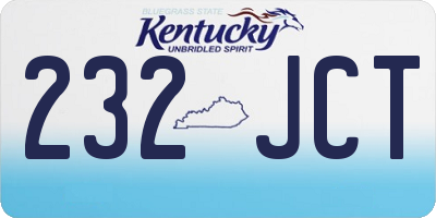 KY license plate 232JCT