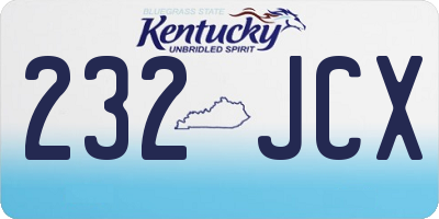 KY license plate 232JCX