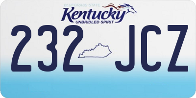 KY license plate 232JCZ