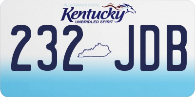KY license plate 232JDB