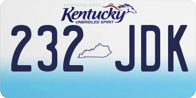 KY license plate 232JDK