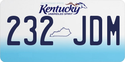 KY license plate 232JDM