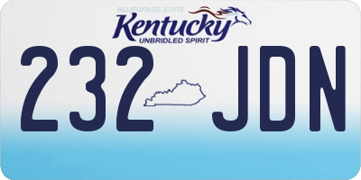 KY license plate 232JDN