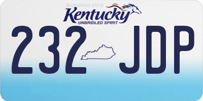 KY license plate 232JDP
