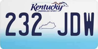KY license plate 232JDW