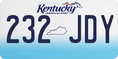 KY license plate 232JDY