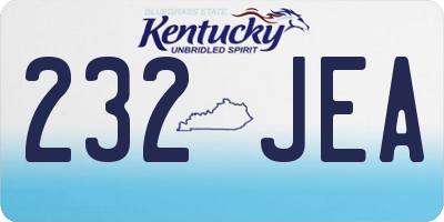 KY license plate 232JEA