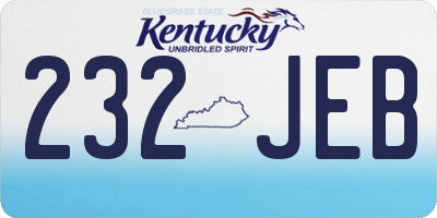 KY license plate 232JEB