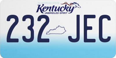 KY license plate 232JEC