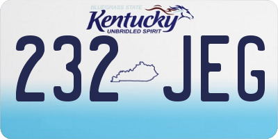 KY license plate 232JEG