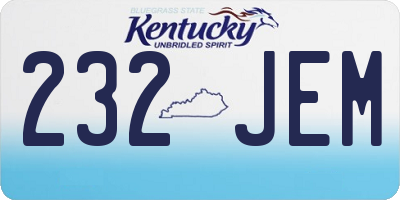 KY license plate 232JEM