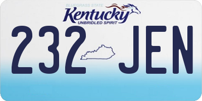 KY license plate 232JEN