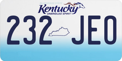 KY license plate 232JEO