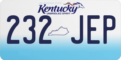 KY license plate 232JEP