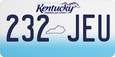 KY license plate 232JEU