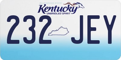 KY license plate 232JEY