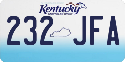 KY license plate 232JFA