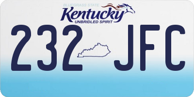 KY license plate 232JFC
