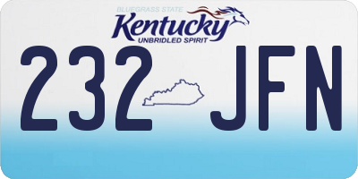 KY license plate 232JFN