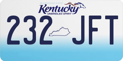 KY license plate 232JFT