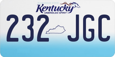 KY license plate 232JGC