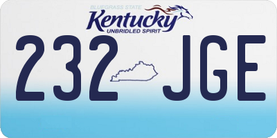 KY license plate 232JGE