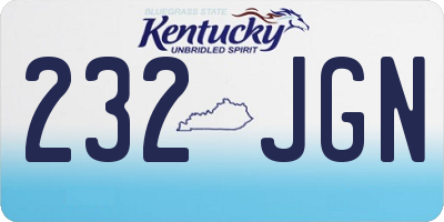 KY license plate 232JGN
