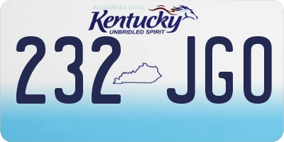 KY license plate 232JGO