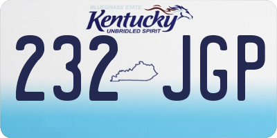 KY license plate 232JGP