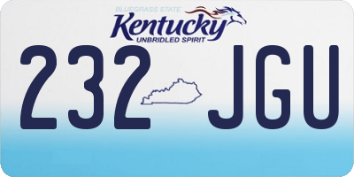 KY license plate 232JGU