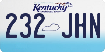 KY license plate 232JHN