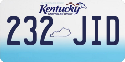 KY license plate 232JID