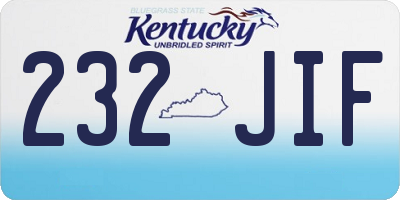 KY license plate 232JIF