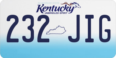 KY license plate 232JIG