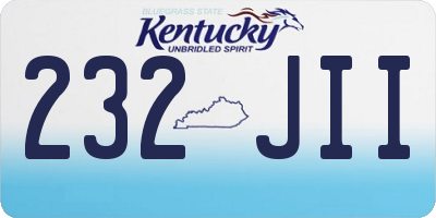 KY license plate 232JII