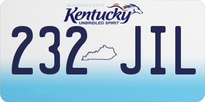 KY license plate 232JIL