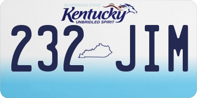 KY license plate 232JIM