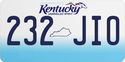 KY license plate 232JIO