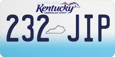KY license plate 232JIP