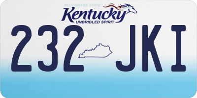 KY license plate 232JKI