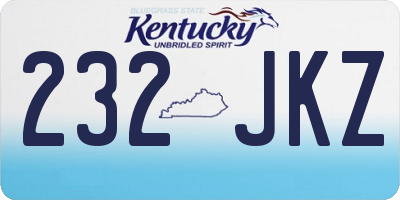 KY license plate 232JKZ
