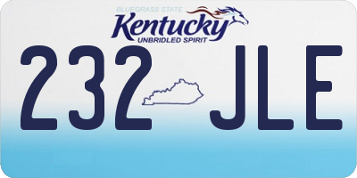 KY license plate 232JLE