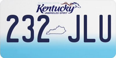KY license plate 232JLU