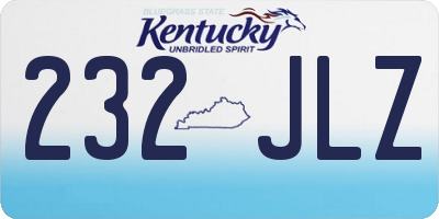 KY license plate 232JLZ