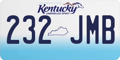 KY license plate 232JMB