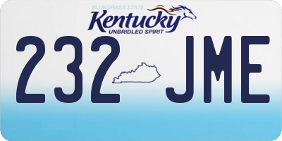 KY license plate 232JME
